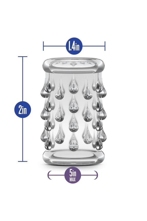 Stay Hard Stretchy Teardrop Penis Ring Sleeve, Clear, Single Count