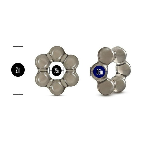 Eden Stay Hard Thick Bead Penis Ring, Black, Single Count