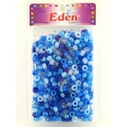 Eden Unisex Pony Hair Braiding or Crafting Plastic Beads - Approximately 700 Pcs. Blue Mix