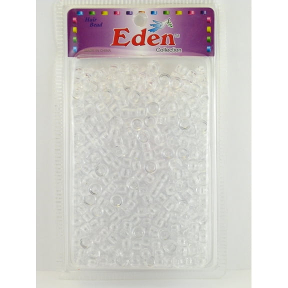 Eden Unisex Pony Hair Braiding or Crafting Plastic Beads - Approximately 700 Pcs. (Clear)