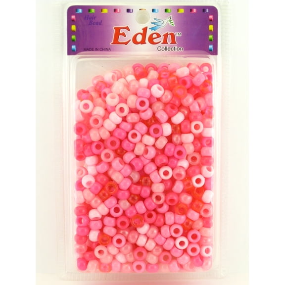 Eden Unisex Pony Hair Braiding or Plastic Crafting Beads - Approximately 700 Pcs. (Pink Mix)