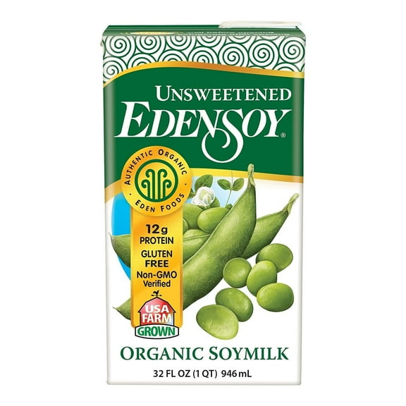 Eden Unsweetened Organic Soy Milk, 12-Pack, 32 fl oz