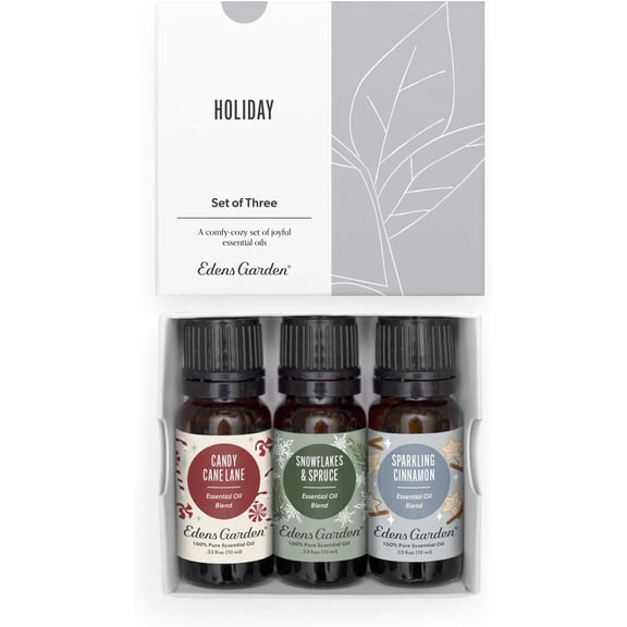 Edens Garden Christmas Essential Oil Blends Holiday 3 Set 100% Pure Therapeutic Grade, Natural & Free of Fragrance Oil For Autumn & Winter Festive Season - Ideal For Home Diffusers, 10 ml/ 3 Pack