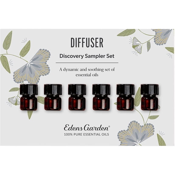 Edens Garden Essential Oils Diffuser Discovery 6 Set 100% Pure Therapeutic Grade, Undiluted, Natural Aromatherapy Oil For Home Diffusers & Humidifiers Holistic Gift for Men & Women,.92 ml/ 6 Pack
