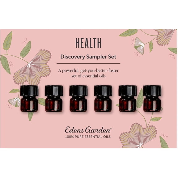 Edens Garden Essential Oils Health Discovery 6 Set 100% Pure Therapeutic Grade, Undiluted, Natural Aromatherapy Oil Scents for Skin,Home Diffusers & Humidifiers Easy Wellness Gift, .92 ml/ 6 Pack