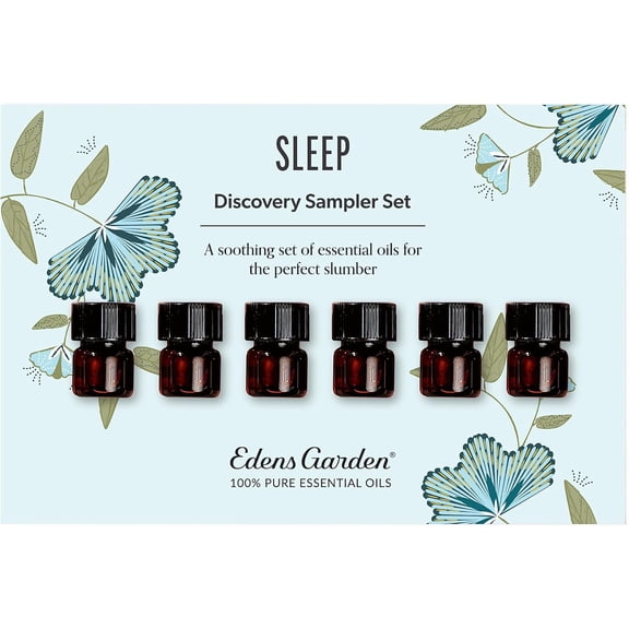 Edens Garden Sleep Essential Oil Discovery Sampler 6 Set 100% Pure Therapeutic Grade Essential Oils for Relaxation, Calm & Wellness Aromatherapy Oil Blends for Diffuser Self-Care, .92 ml/ 6 Pack