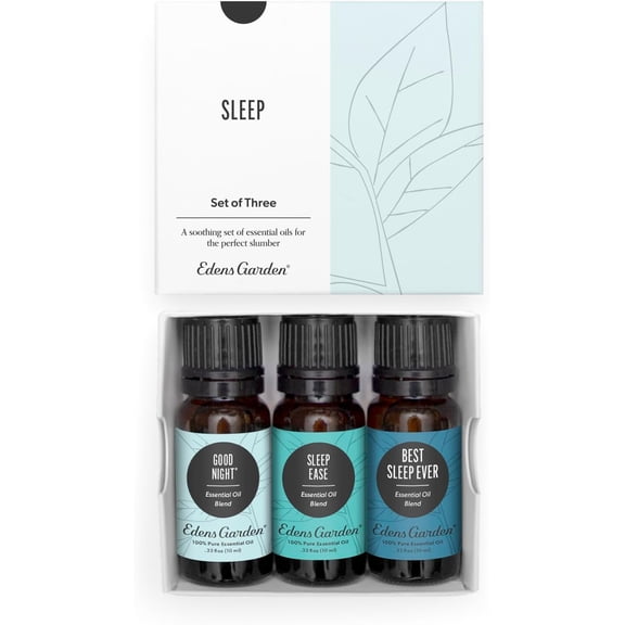 Edens Garden Sleep Essential Oils 3 Set  100% Pure Therapeutic Grade Blends For Restful Nights: Good Night, Sleep Ease & Best Sleep Ever  Use With Diffusers, Humidifiers & Skin, 10 ml/ 3 Pack