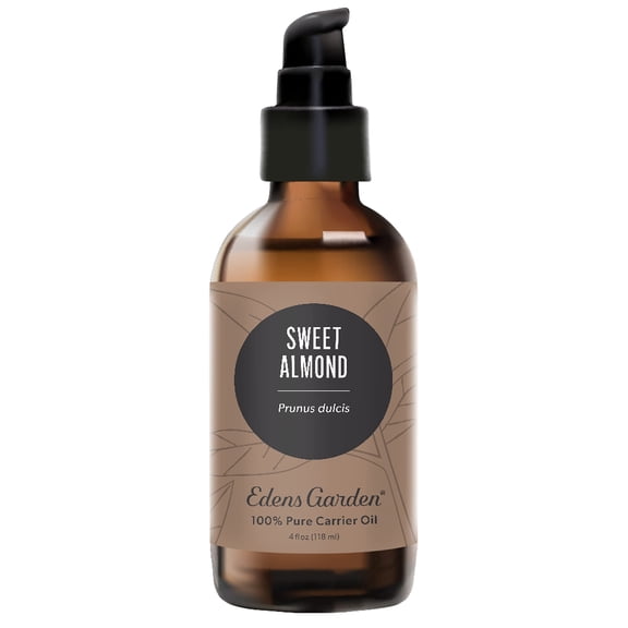 Edens Garden Sweet Almond Carrier Oil- 100% Pure Premium Cold Pressed & Hexane Free, Natural Moisturizer For Face, Lips, Skin, Hair, Body & Nails, Massage & Diluting Essential Oils 118 ml (4 fl oz)