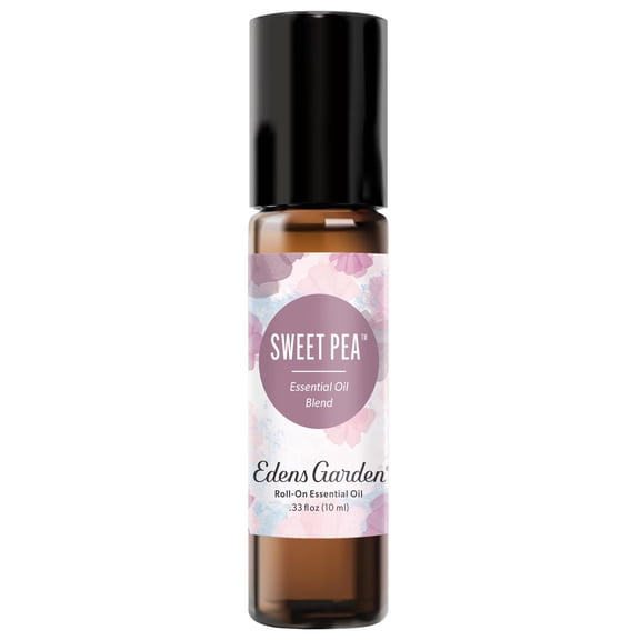 Edens Garden Sweet Pea Essential Oil Roll-On – Pre-Diluted Floral Blend, 100% Pure Aromatherapy & Natural Perfume, Skin Safe Travel Roll-On, 10 ml (.33 fl oz)