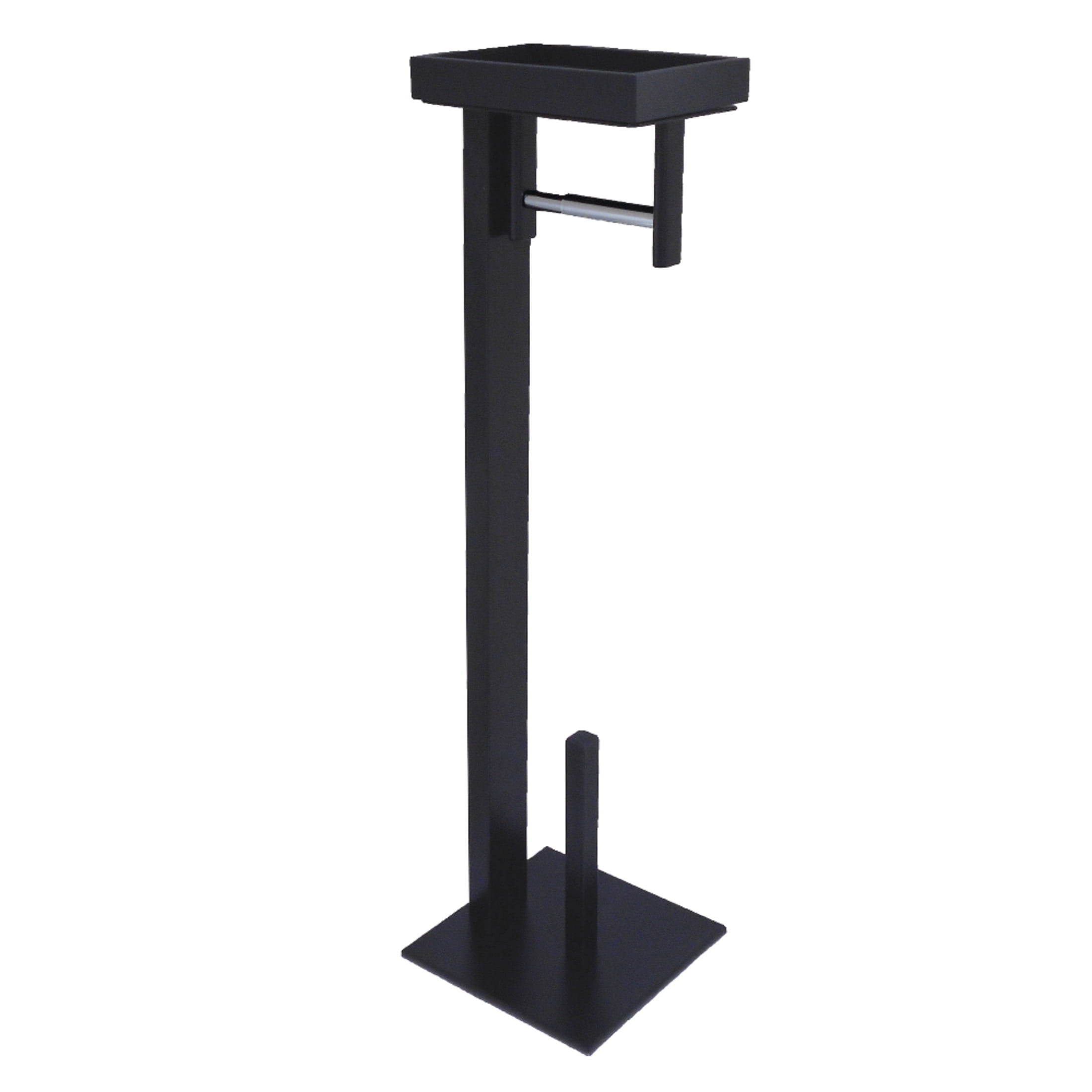 Kingston Brass SCC8500 Freestanding Toilet Paper Holder with Storage Shelf in Matte Black