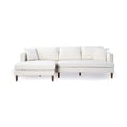 thumbnail image 1 of Edenton Mid-Century Modern Velvet Left Facing Sectional Sofa in Cream, 1 of 6