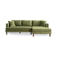 thumbnail image 1 of Edenton Mid-Century Modern Velvet Right Facing Sectional Sofa in Olive Green, 1 of 6