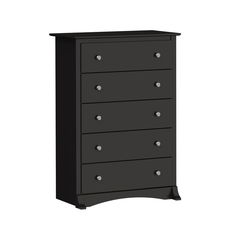 Prepac Sonoma Superior 5 Drawer Chest for Bedroom Spacious and Stylish Chest of Drawers Measuring 17.75 D x 31.5 W x 44.75 H In Black Finish