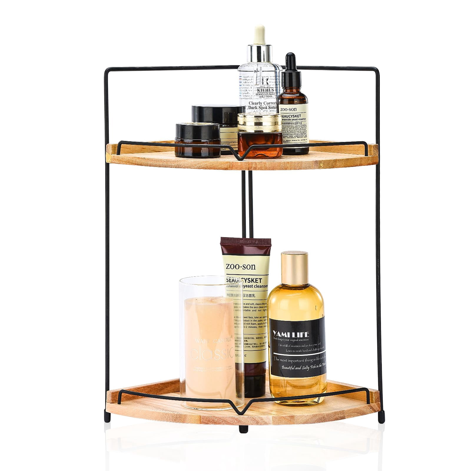 Edergoo Bathroom Counter Organizer, 2 Tier Corner Bathroom Countertop ...