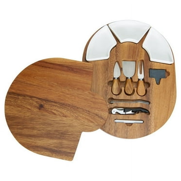 Edergoo Charcuterie Boards, Acacia Cheese Board Set with Knife Set & Bowls, Large Charcuterie Board, Oval Acacia Wood Cheese Boards Charcuterie Boards Gift Set for House Warming New Home Gifts