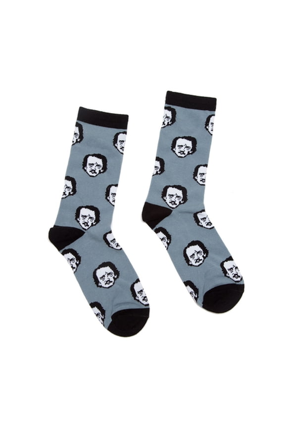 Edgar Allan Poe-Ka Dot Socks - Large, (Other)