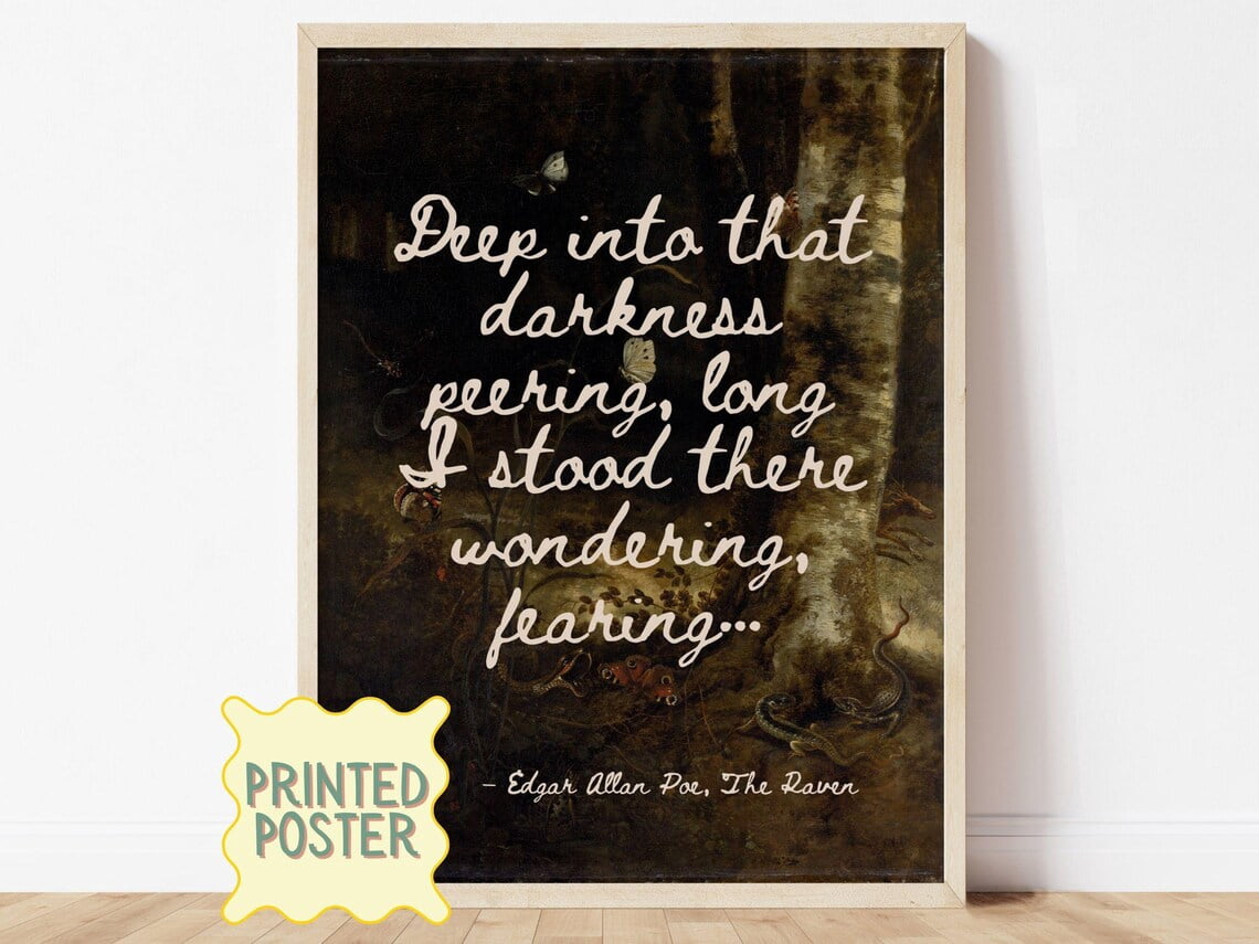 Edgar Allan Poe Raven Quote Wall Art Print - Walmart.com