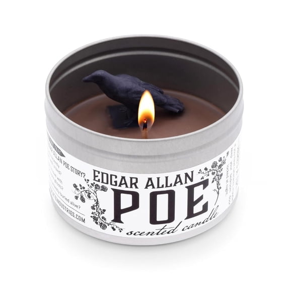 Edgar Allan Poe Scented Candle | Hand-Poured in 16 oz tin | Library Scent