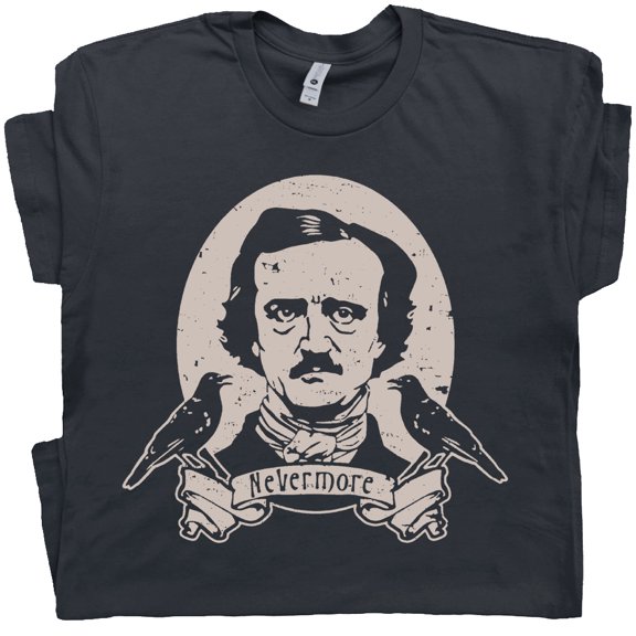 Edgar Allan Poe T Shirt For Men Women Vintage Graphic Tee Cool Gothic Horror Literary Book Shirts HP Lovecraft