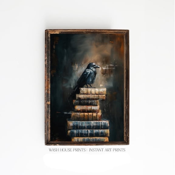 Edgar Allan Poe The Raven Dark Academia Wall Art , Poster Print Only