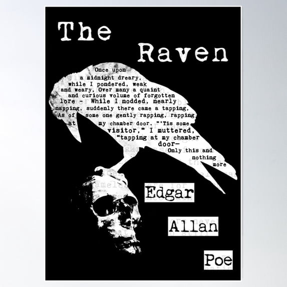 Edgar Allan Poe The Raven Poem For Living Room Bedroom Poster , Poster ...