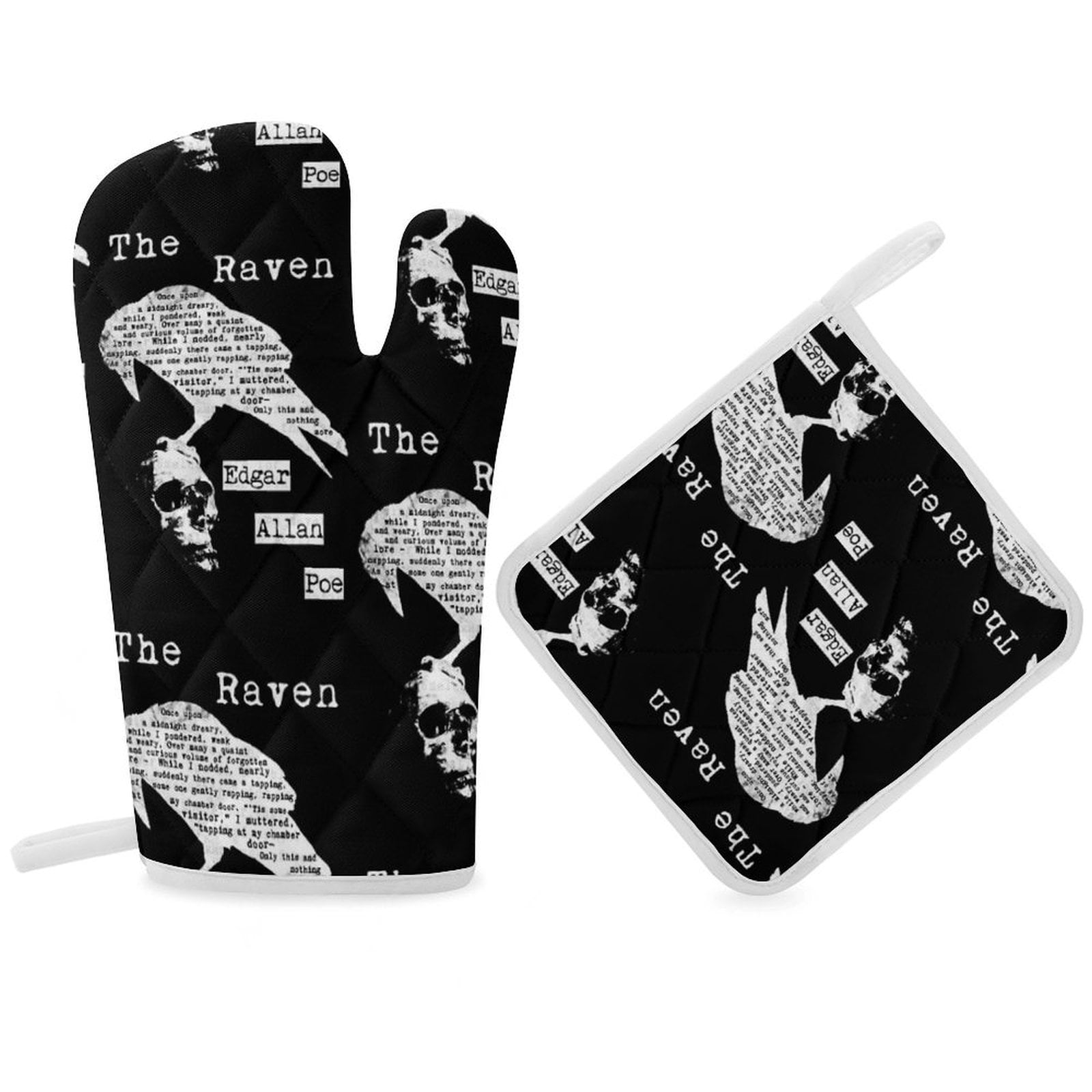 Edgar Allan Poe The Raven Poem Oven Gloves And Pots Stand Set Oven ...