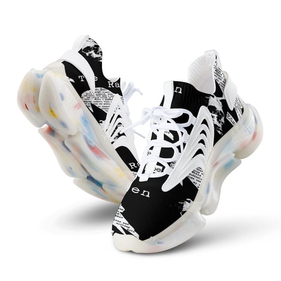 Edgar Allan Poe The Raven Poem Walking Shoes for Men Woman Lightweight Tennis Fashion Elastic Sports Shoes Cushion Basketball Shoes
