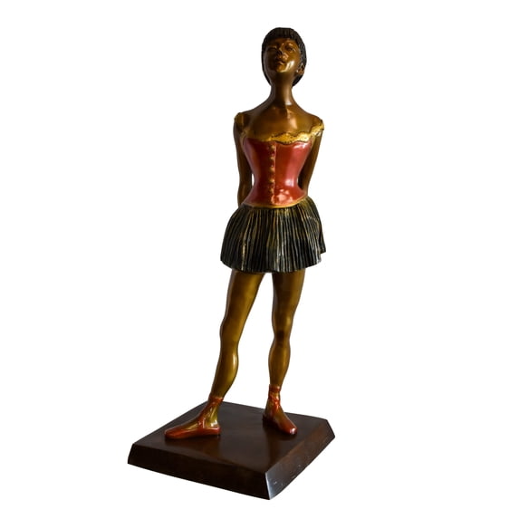 Nifao Edgar Dega Replica, Ballerina in Confident Stance Bronze Statue – Home Office Decor Sculpture, 13"L x 13"W x 35"H