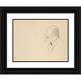 thumbnail image 1 of Edgar Degas 14x12 Black Ornate Wood Framed Double Matted Museum Art Print Titled: Man in Profile (1877), 1 of 5