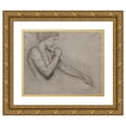 thumbnail image 1 of Edgar Degas 14x12 Gold Ornate Wood Frame and Double Matted Museum Art Print Titled - Angel Blowing a Trumpet (1857-1859), 1 of 4