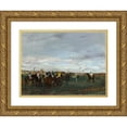 thumbnail image 1 of Edgar Degas 18x15 Gold Ornate Wood Frame and Double Matted Museum Art Print Titled - The Races (1871-1872), 1 of 4