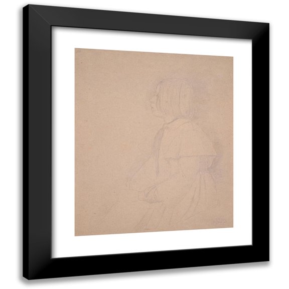 Edgar Degas 20x23 Black Modern Framed Museum Art Print Titled - Portrait of Gi Godging (1858-59)