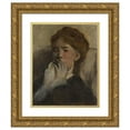 thumbnail image 1 of Edgar Degas 20x24 Gold Ornate Framed and Double Matted Museum Art Print Titled - Young Woman with Her Hand Over Her Mouth (ca. 1875), 1 of 4