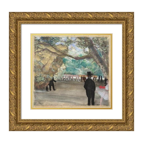 Edgar Degas 22x20 Gold Ornate Framed and Double Matted Museum Art Print Titled - The Curtain (C. 1880)