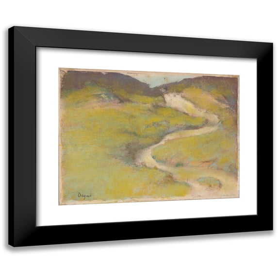 Edgar Degas 24x19 Black Modern Framed Museum Art Print Titled - Pathway in a Field (1890)