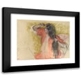 thumbnail image 1 of Edgar Degas 24x20 Black Modern Framed Museum Art Print Titled - Red Robe Woman Styling, 1 of 5