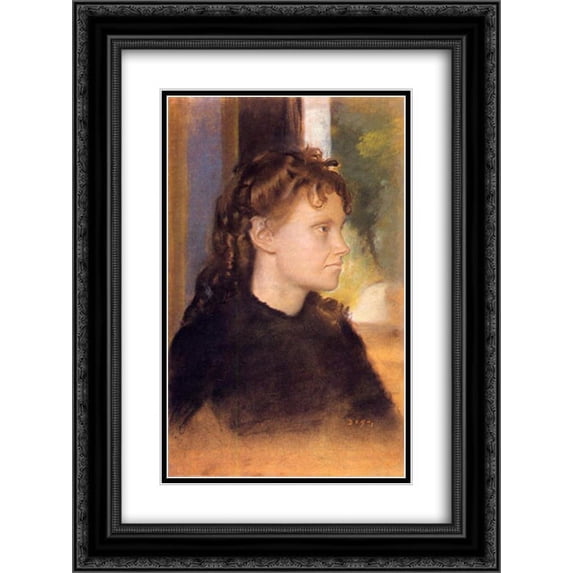 Edgar Degas 2x Matted 18x24 Black Ornate Framed Art Print 'Mme. Theodore Gobillard'