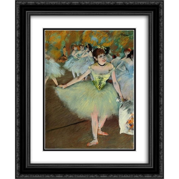 Edgar Degas 2x Matted 20x24 Black Ornate Framed Art Print 'On Stage'