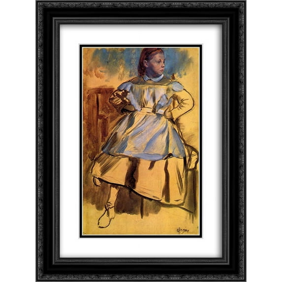Edgar Degas 2x Matted 20x24 Black Ornate Framed Art Print 'Portrait of Giulia Bellelli (sketch)'