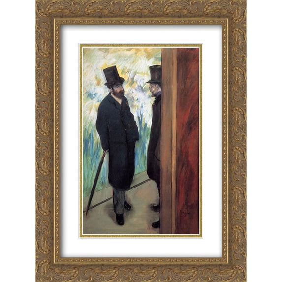 Edgar Degas 2x Matted 20x24 Gold Ornate Framed Art Print 'Friends at the Theatre, Ludovic Halevy and Albert Cave'