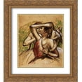 thumbnail image 1 of Edgar Degas 2x Matted 20x24 Gold Ornate Framed Art Print 'Three Ballet Dancers, One with Dark Crimson Waist', 1 of 2