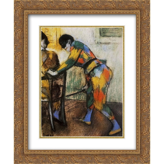 Edgar Degas 2x Matted 20x24 Gold Ornate Framed Art Print 'Two harlequins'