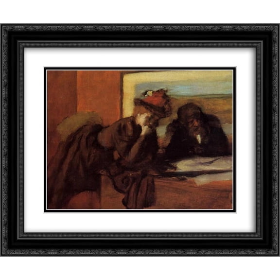 Edgar Degas 2x Matted 24x20 Black Ornate Framed Art Print 'Conversation'