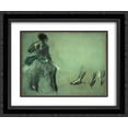 thumbnail image 1 of Edgar Degas 2x Matted 24x20 Black Ornate Framed Art Print 'Dancer Seen from Behind and 3 Studies of Feet', 1 of 2