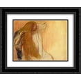 thumbnail image 1 of Edgar Degas 2x Matted 24x20 Black Ornate Framed Art Print 'Woman Combing Her Hair ', 1 of 2
