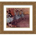 thumbnail image 1 of Edgar Degas 2x Matted 24x20 Gold Ornate Framed Art Print 'Dancers in Light Blue (Rehearsing in the Dance Studio)', 1 of 2