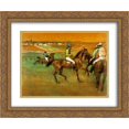 thumbnail image 1 of Edgar Degas 2x Matted 24x20 Gold Ornate Framed Art Print 'Race horses', 1 of 2