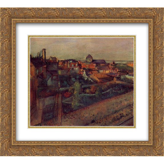 Edgar Degas 2x Matted 24x20 Gold Ornate Framed Art Print 'View of Saint-Valery-sur-Somme'