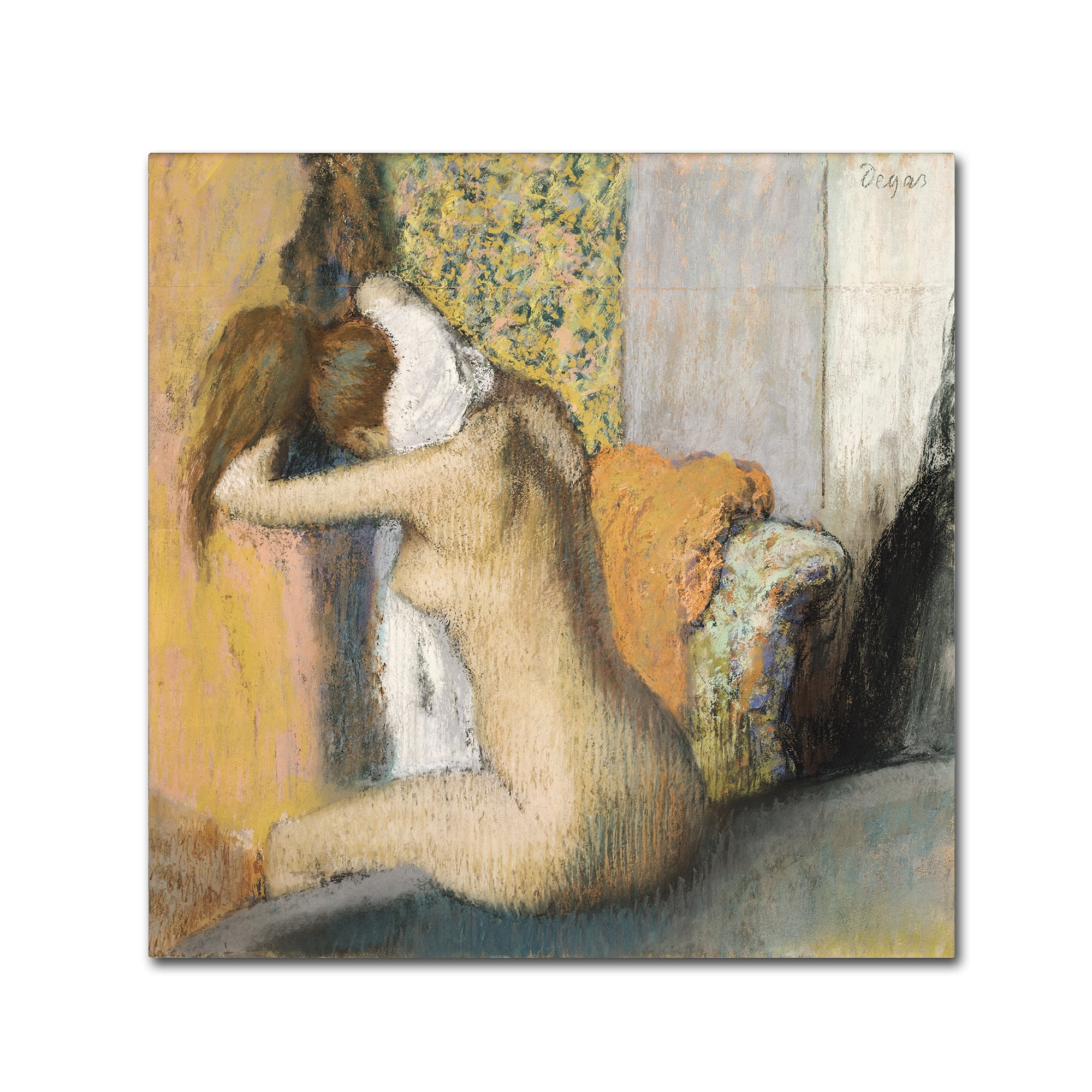 Edgar Degas 'After the Bath Woman Drying Neck' Canvas Art