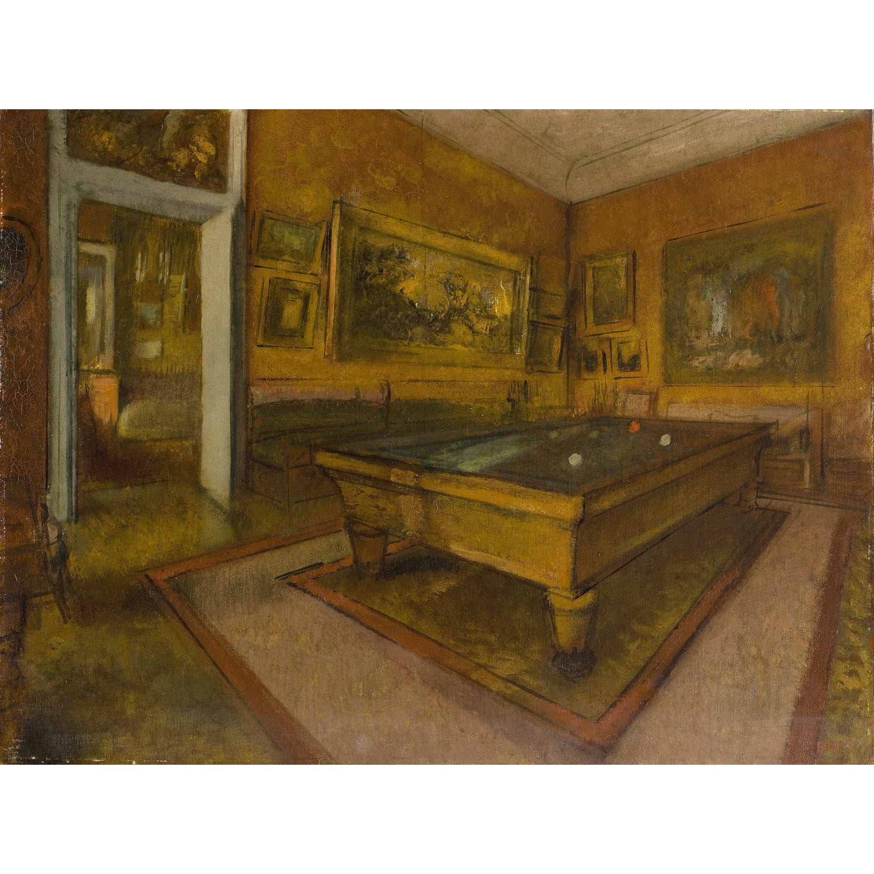 Edgar Degas Billiard Room At Menil Hubert Extra Large Art Print Wall ...
